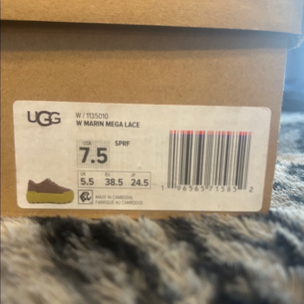 UGG Marin Mega Lace Sneakers in Brown and Yellow